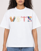 Mockup Boxy Heavyweight Tee White female close-up 10