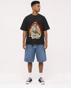 Mockup Boxy Heavyweight Tee Black male full-body 15