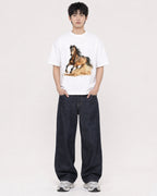 Mockup Boxy Heavyweight Tee White male full-body 01