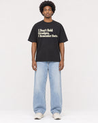Mockup Boxy Heavyweight Tee Black male full-body 45