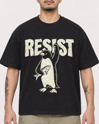Mockup Boxy Heavyweight Tee Black male close-up 12