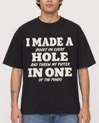 Mockup Boxy Heavyweight Tee Black male close-up 06