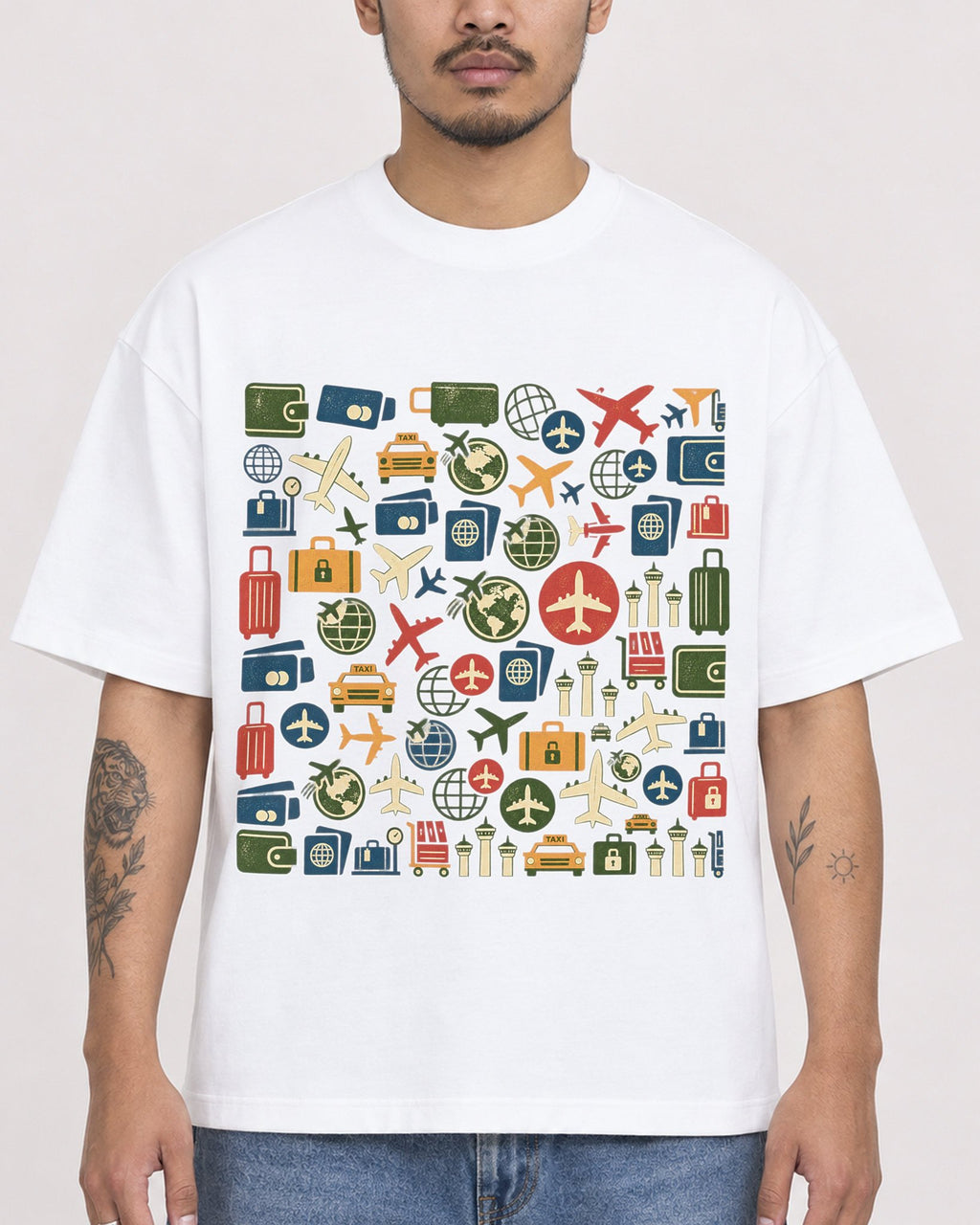 Mockup Boxy Heavyweight Tee White male close-up 12