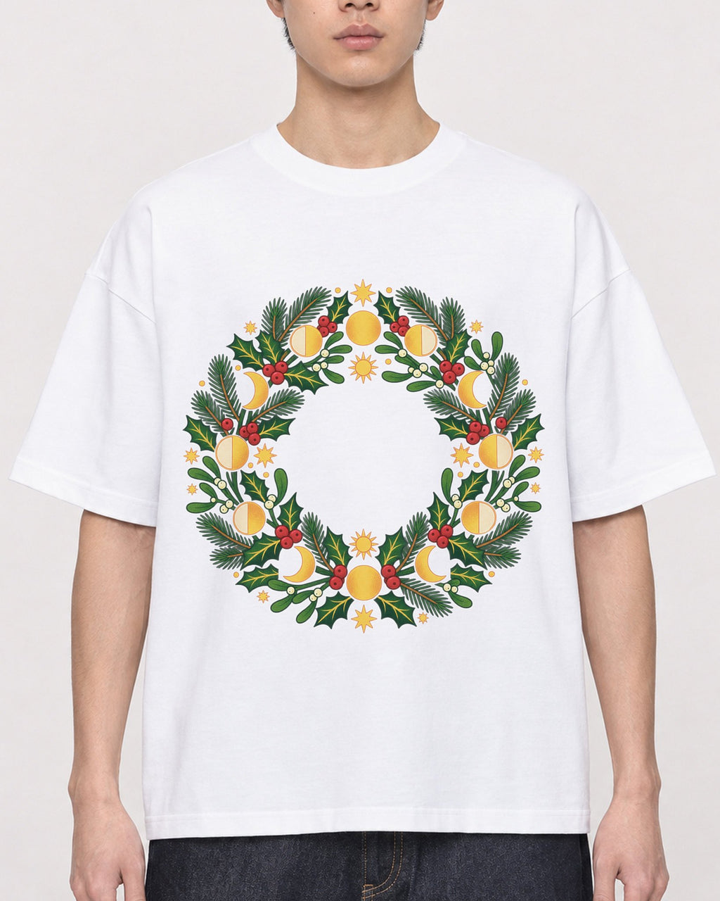 Mockup Boxy Heavyweight Tee White male close-up 01