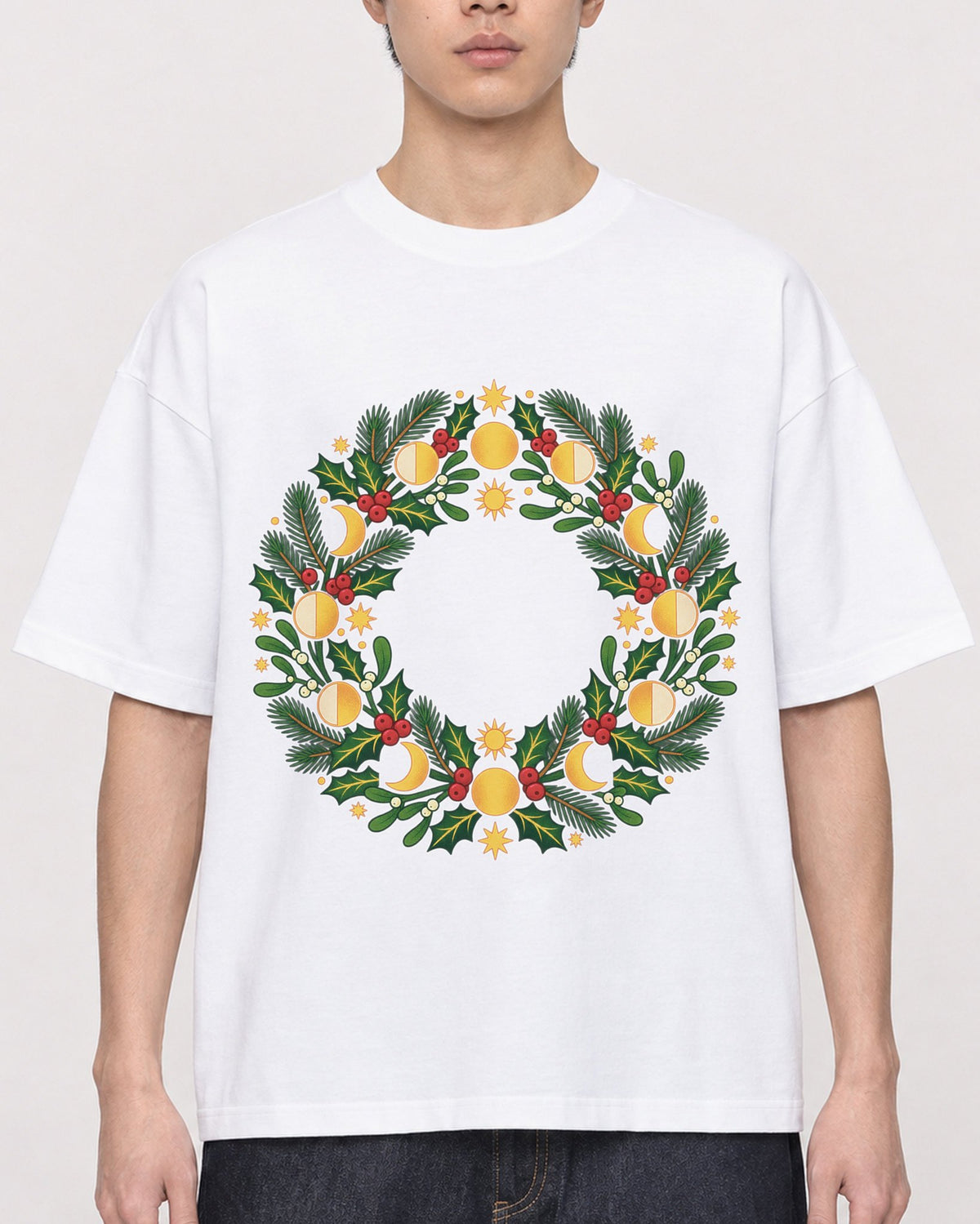Mockup Boxy Heavyweight Tee White male close-up 01