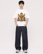 Mockup Boxy Heavyweight Tee White male full-body 01