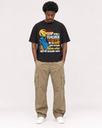 Mockup Boxy Heavyweight Tee Black male full-body 24