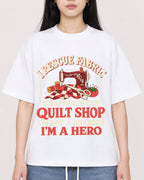 Mockup Boxy Heavyweight Tee White female close-up 01