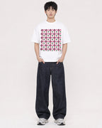 Mockup Boxy Heavyweight Tee White male full-body 01