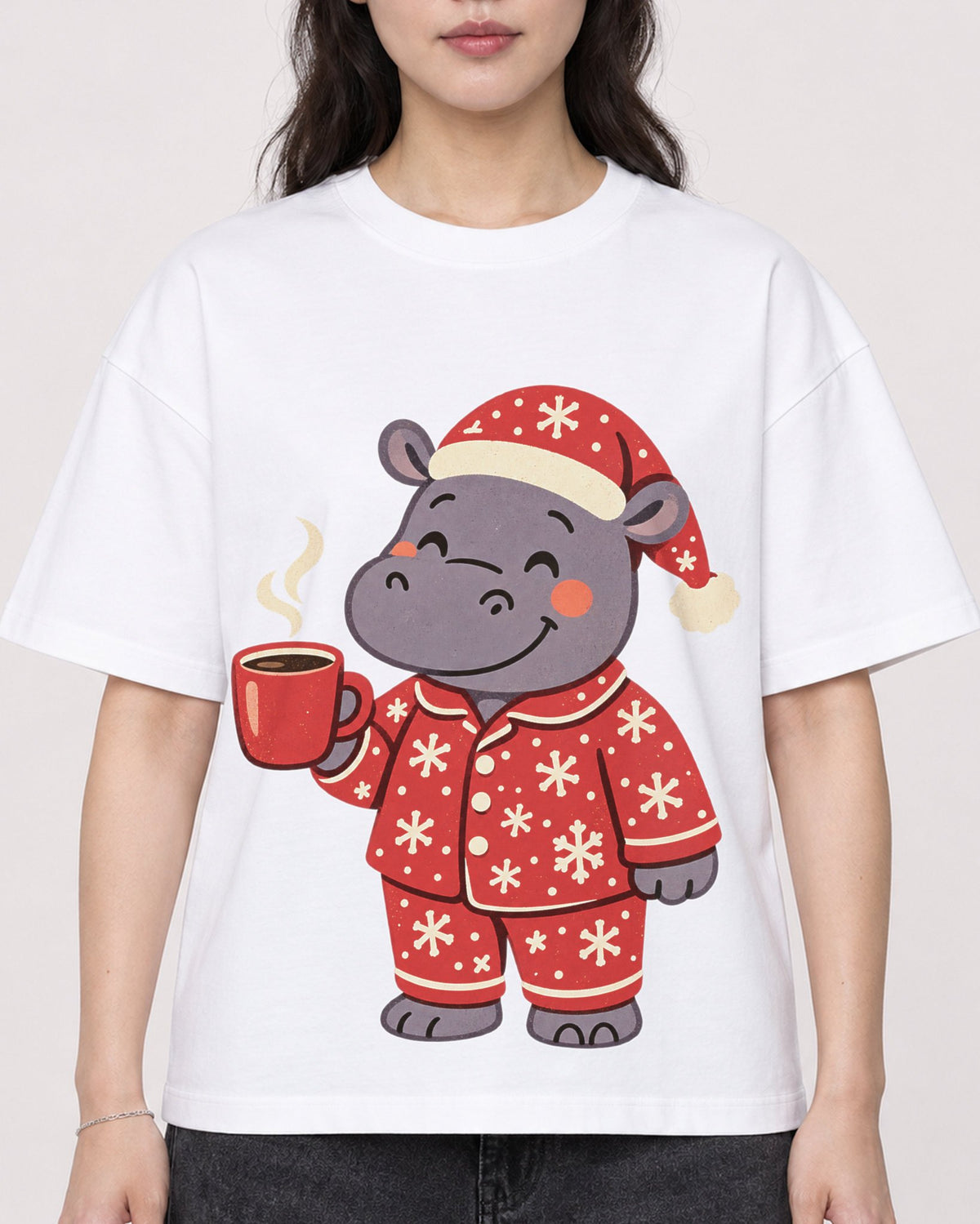 Mockup Boxy Heavyweight Tee White female close-up 03