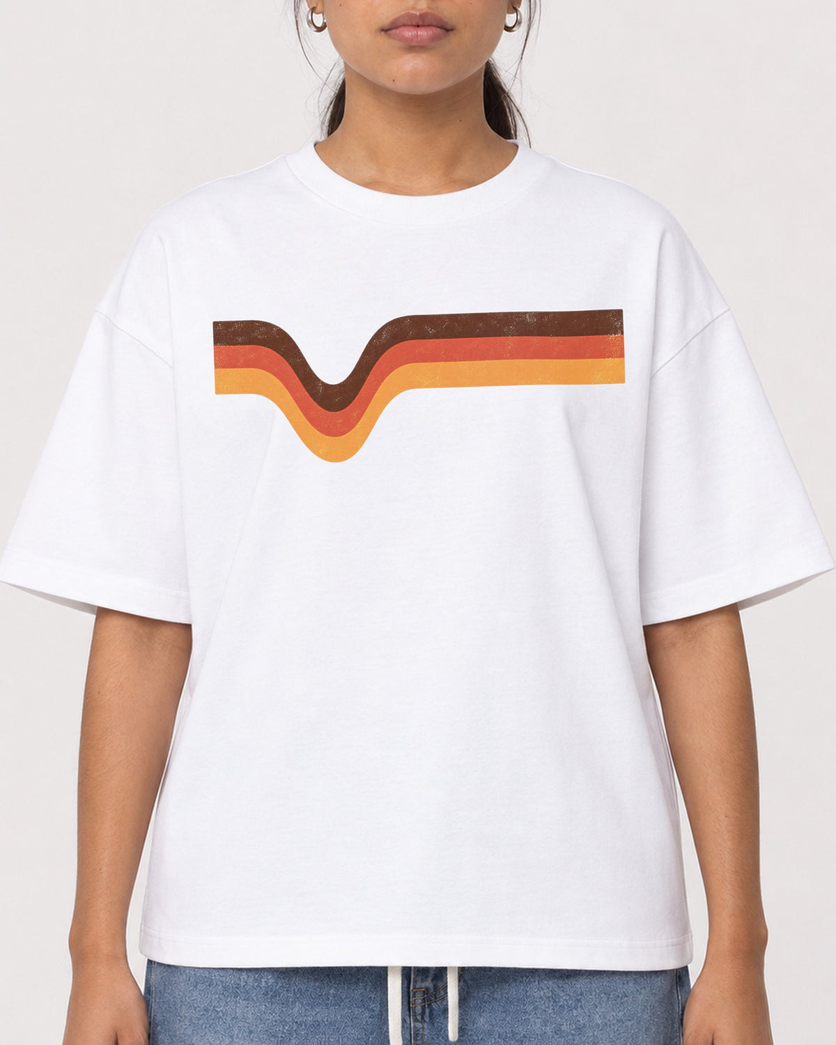Mockup Boxy Heavyweight Tee White female close-up 16