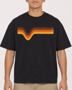 Mockup Boxy Heavyweight Tee Black male close-up 16