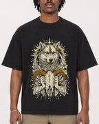 Mockup Boxy Heavyweight Tee Black male close-up 04