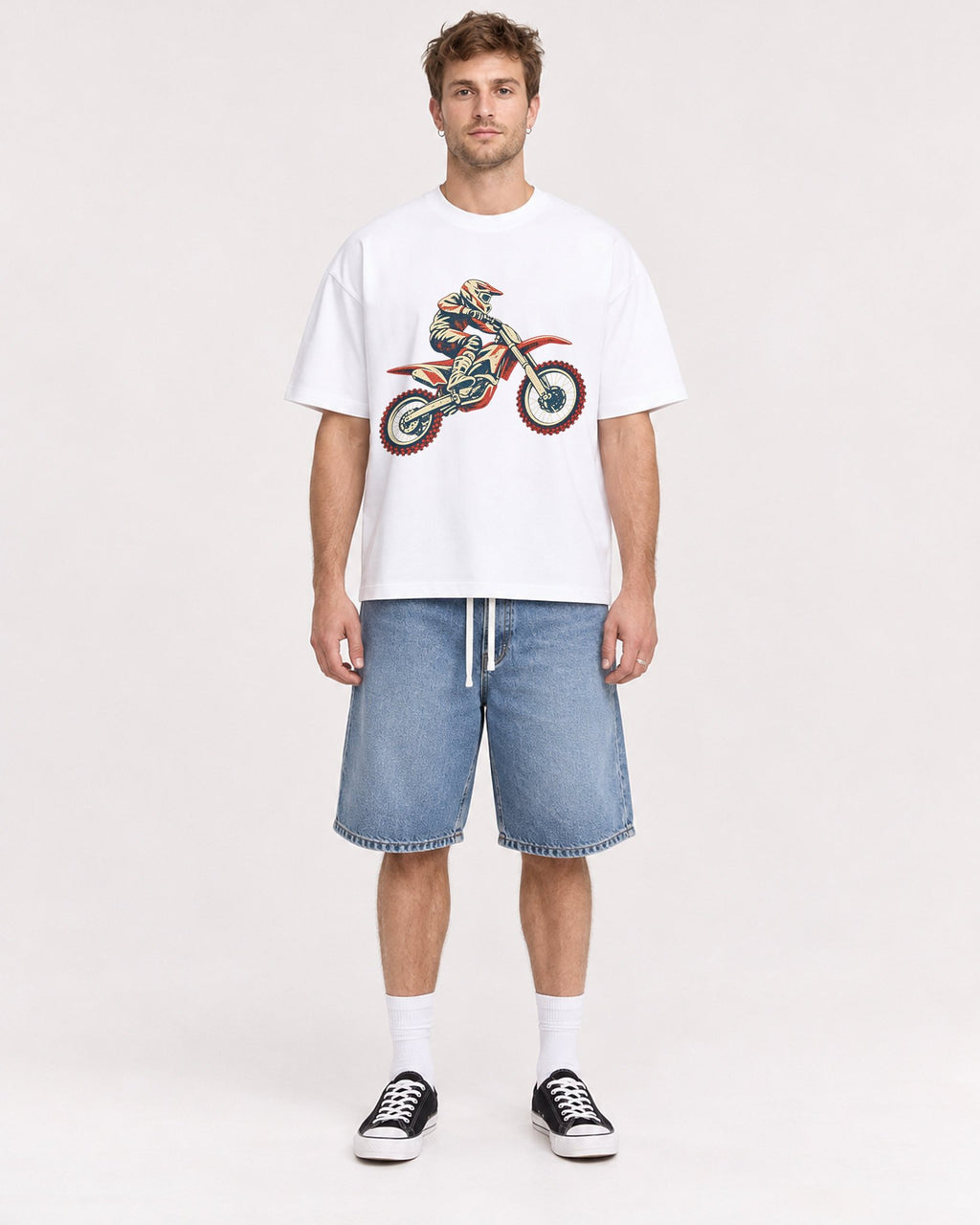 Mockup Boxy Heavyweight Tee White male full-body 08
