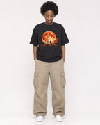 Mockup Boxy Heavyweight Tee Black female full-body 14