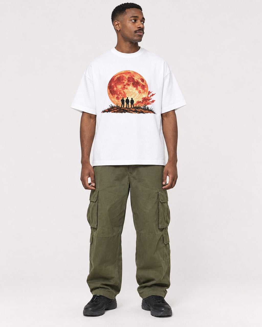 Mockup Boxy Heavyweight Tee White male full-body 14