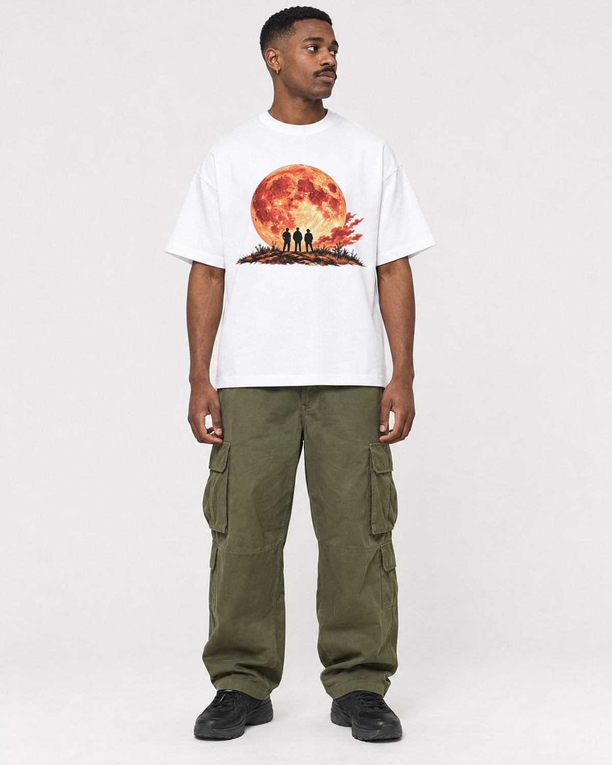 Mockup Boxy Heavyweight Tee White male full-body 14