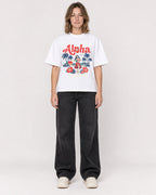 Mockup Boxy Heavyweight Tee White female full-body 38