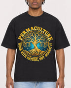 Mockup Boxy Heavyweight Tee Black male close-up 05