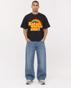 Mockup Boxy Heavyweight Tee Black male full-body 50