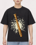 Mockup Boxy Heavyweight Tee Black male close-up 01