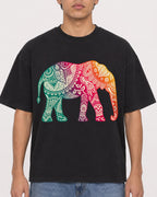Mockup Boxy Heavyweight Tee Black male close-up 46
