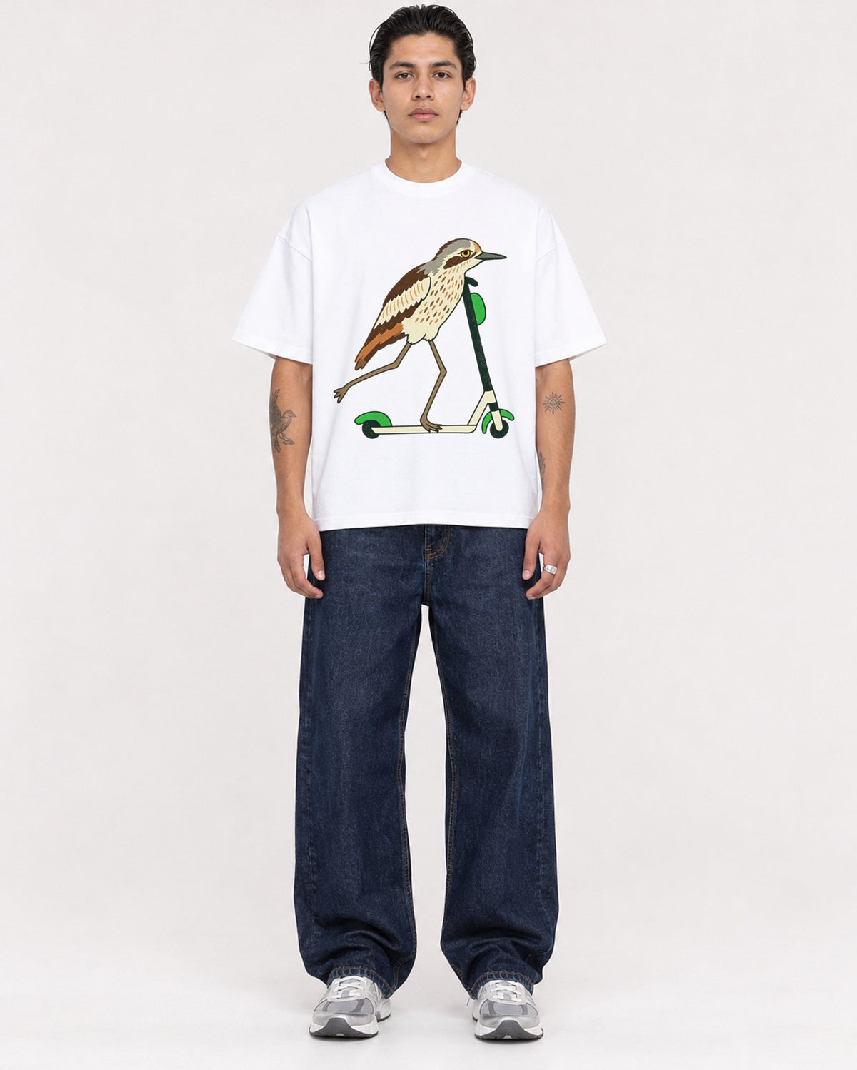 Mockup Boxy Heavyweight Tee White male full-body 36