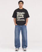 Mockup Boxy Heavyweight Tee Black male full-body 10
