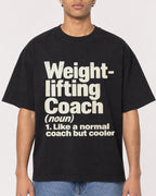 Mockup Boxy Heavyweight Tee Black male close-up 10