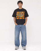 Mockup Boxy Heavyweight Tee Black male full-body 06