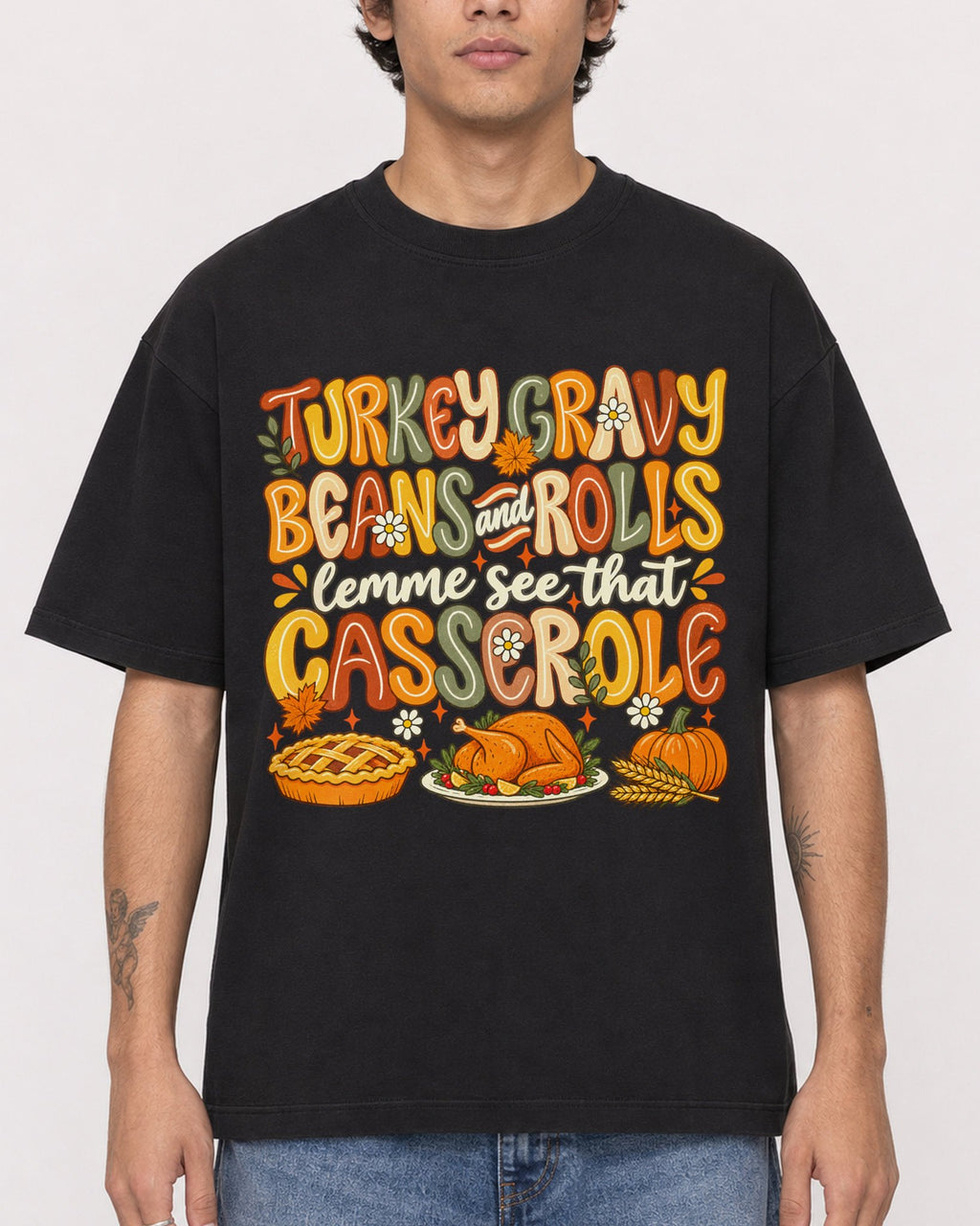 Mockup Boxy Heavyweight Tee Black male close-up 06