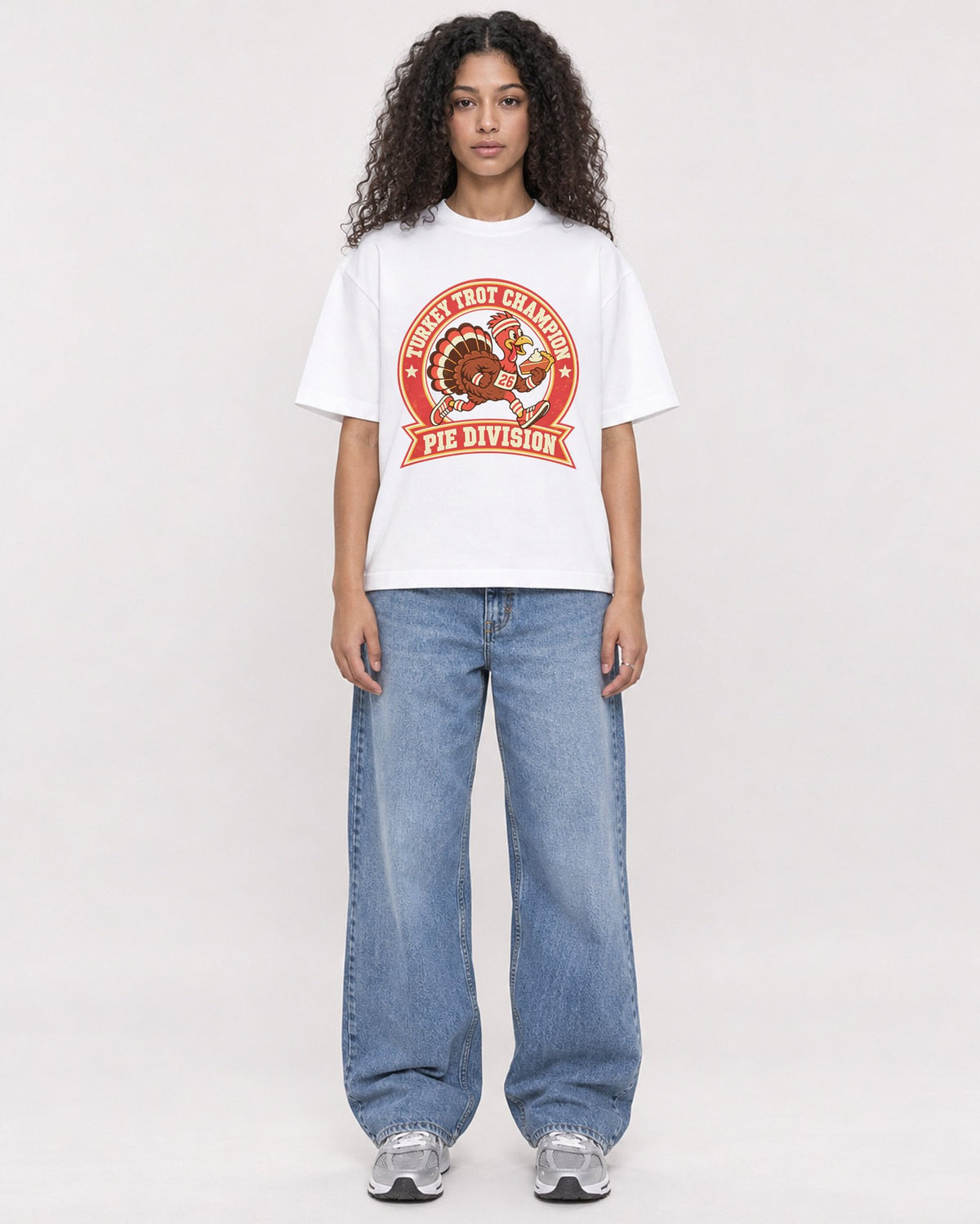Mockup Boxy Heavyweight Tee White female full-body 10