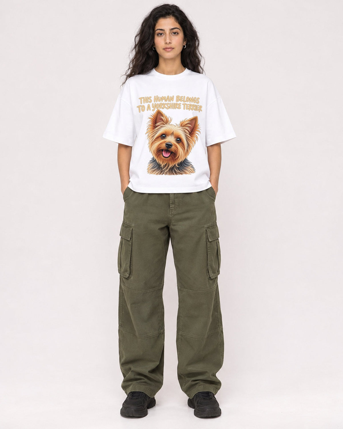 Mockup Boxy Heavyweight Tee White female full-body 07