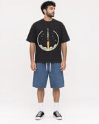 Mockup Boxy Heavyweight Tee Black male full-body 07