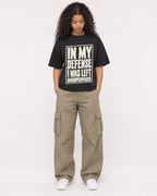 Mockup Boxy Heavyweight Tee Black female full-body 10