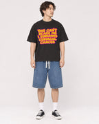 Mockup Boxy Heavyweight Tee Black male full-body 03