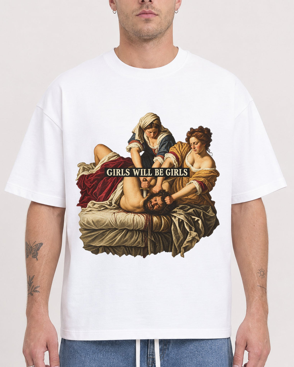 Mockup Boxy Heavyweight Tee White male close-up 18
