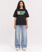 Mockup Boxy Heavyweight Tee Black female full-body 07