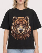 Mockup Boxy Heavyweight Tee Black female close-up 19