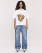 Mockup Boxy Heavyweight Tee White female full-body 10