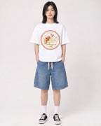 Mockup Boxy Heavyweight Tee White female full-body 31
