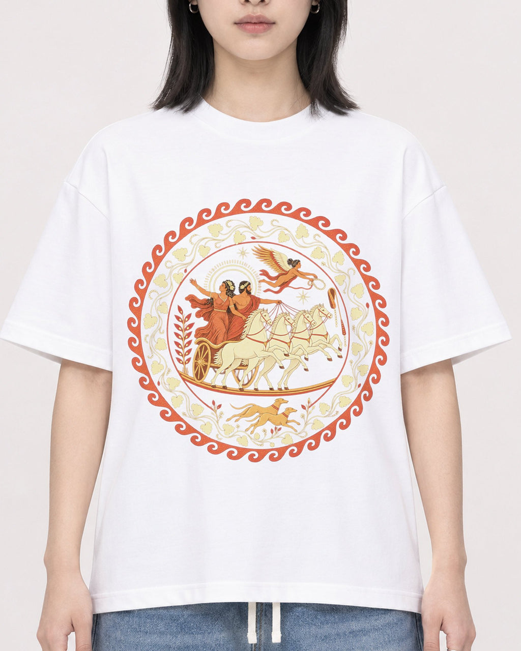 Mockup Boxy Heavyweight Tee White female close-up 31