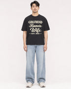 Mockup Boxy Heavyweight Tee Black male full-body 13