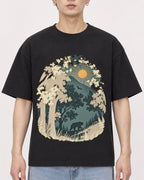 Mockup Boxy Heavyweight Tee Black male close-up 01