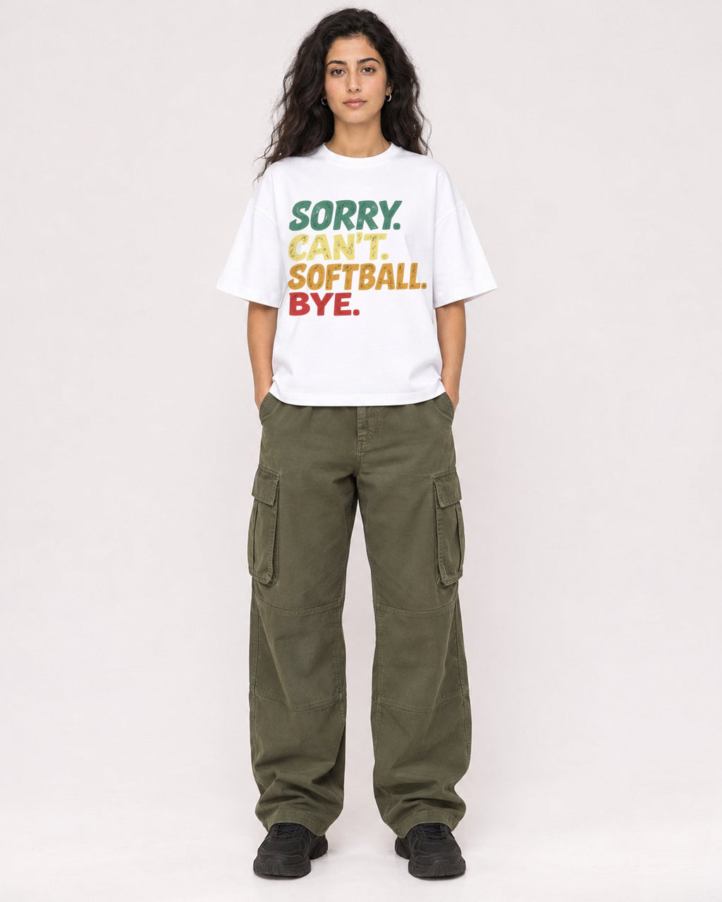 Mockup Boxy Heavyweight Tee White female full-body 07