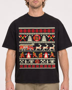 Mockup Boxy Heavyweight Tee Black male close-up 28