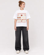 Mockup Boxy Heavyweight Tee White female full-body 28