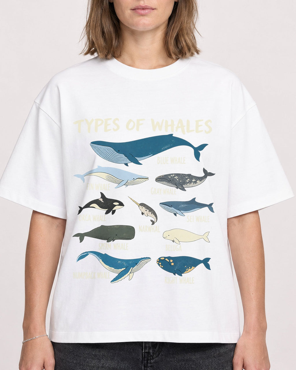 Mockup Boxy Heavyweight Tee White female close-up 38
