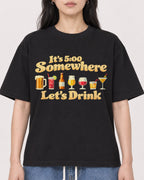 Mockup Boxy Heavyweight Tee Black female close-up 13