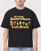 Mockup Boxy Heavyweight Tee Black male close-up 13